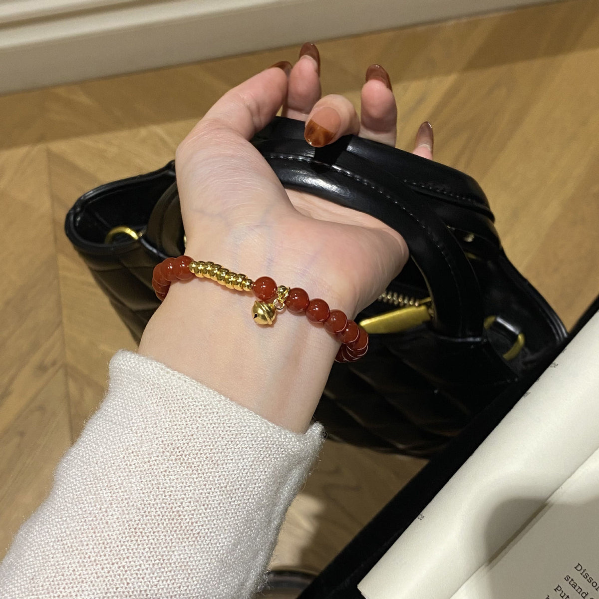 925 sterling silver red agate bracelet