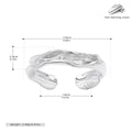 S925 Sterling Silver Luxury Niche Ring with Unique Texture and Irregular Opening