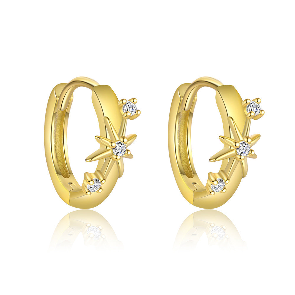 S925 Sterling Silver Starburst Micro-Pave Stud Earrings
