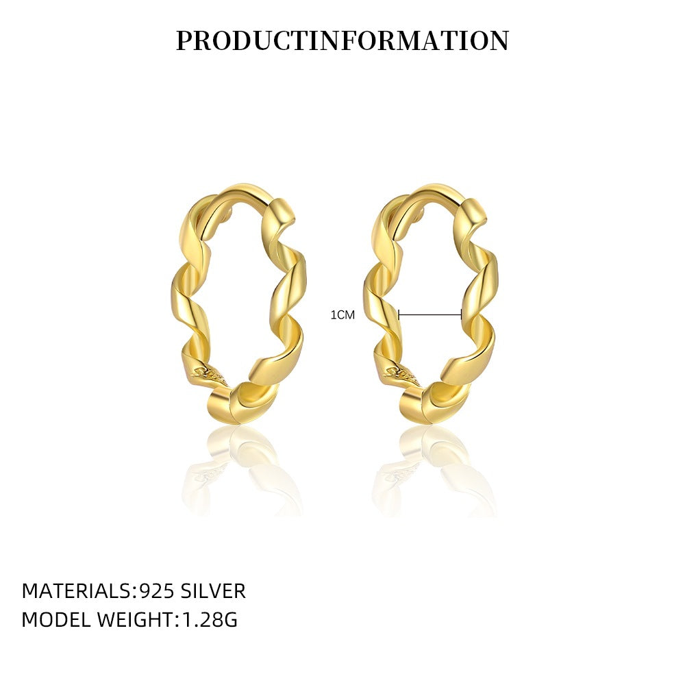 S925 Sterling Silver Round Hoop Earrings