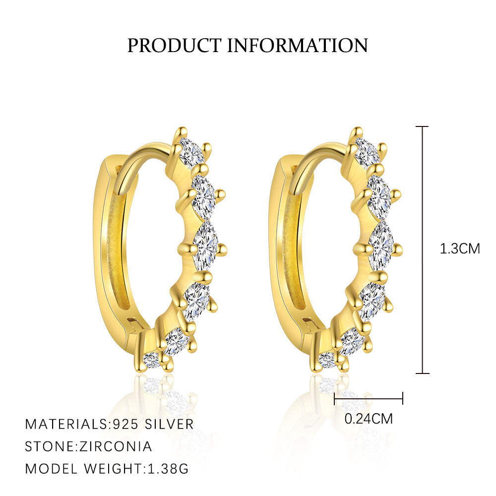 S925 Sterling Silver Earrings with Zirconia