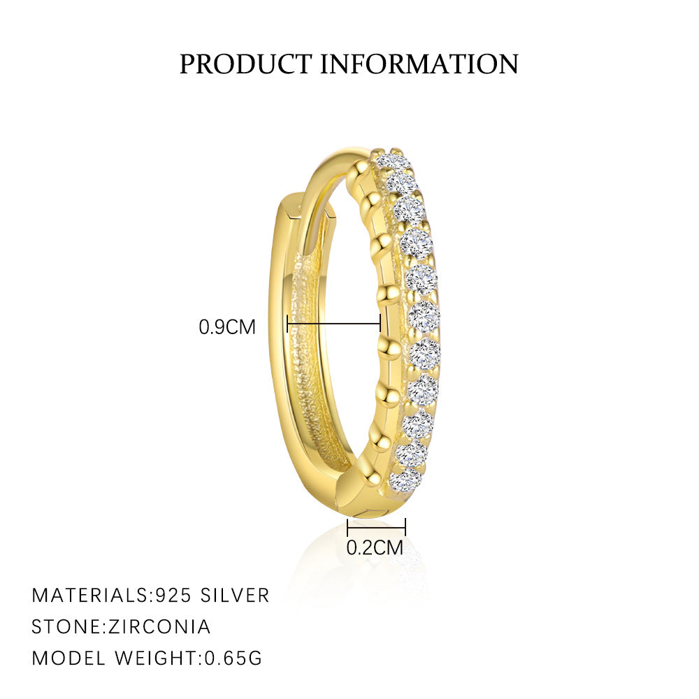 S925 Sterling Silver Zircon Stud Earrings