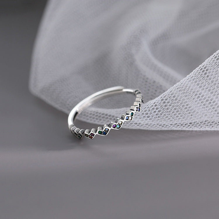 925 sterling silver heart ring - silvery