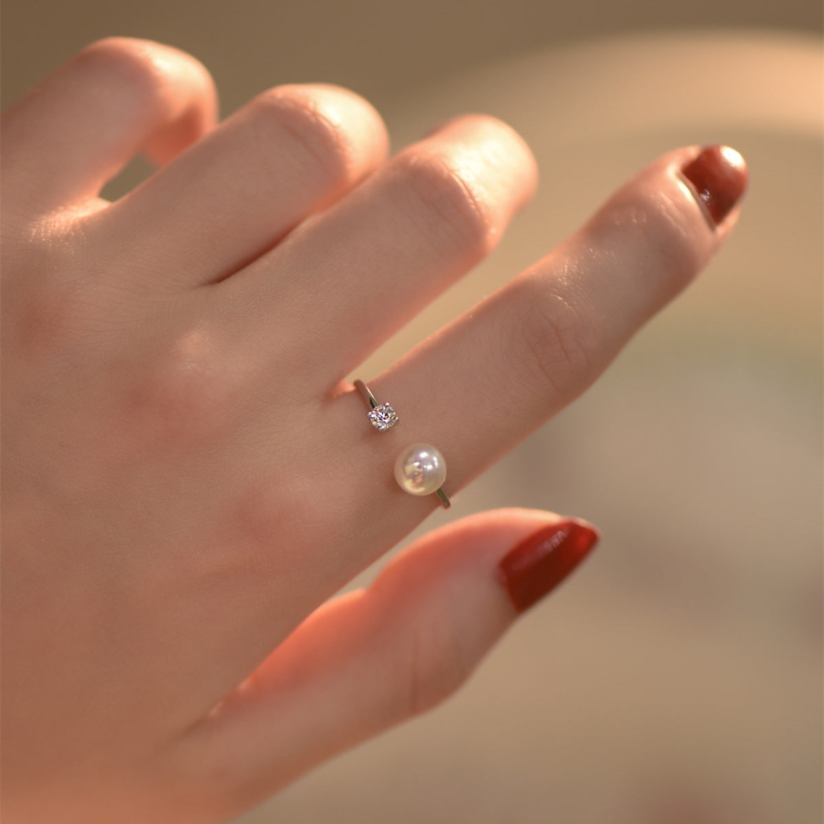 S925 sterling silver freshwater pearl ring