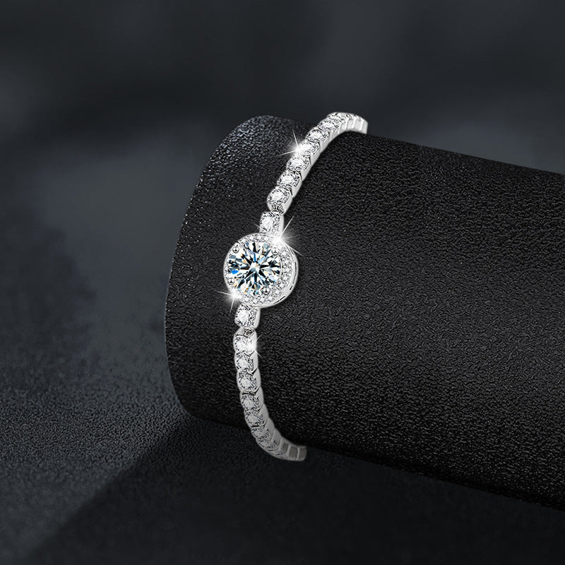 925 Sterling Silver Round-Set "Starry Sky" Moissanite Bracelet
