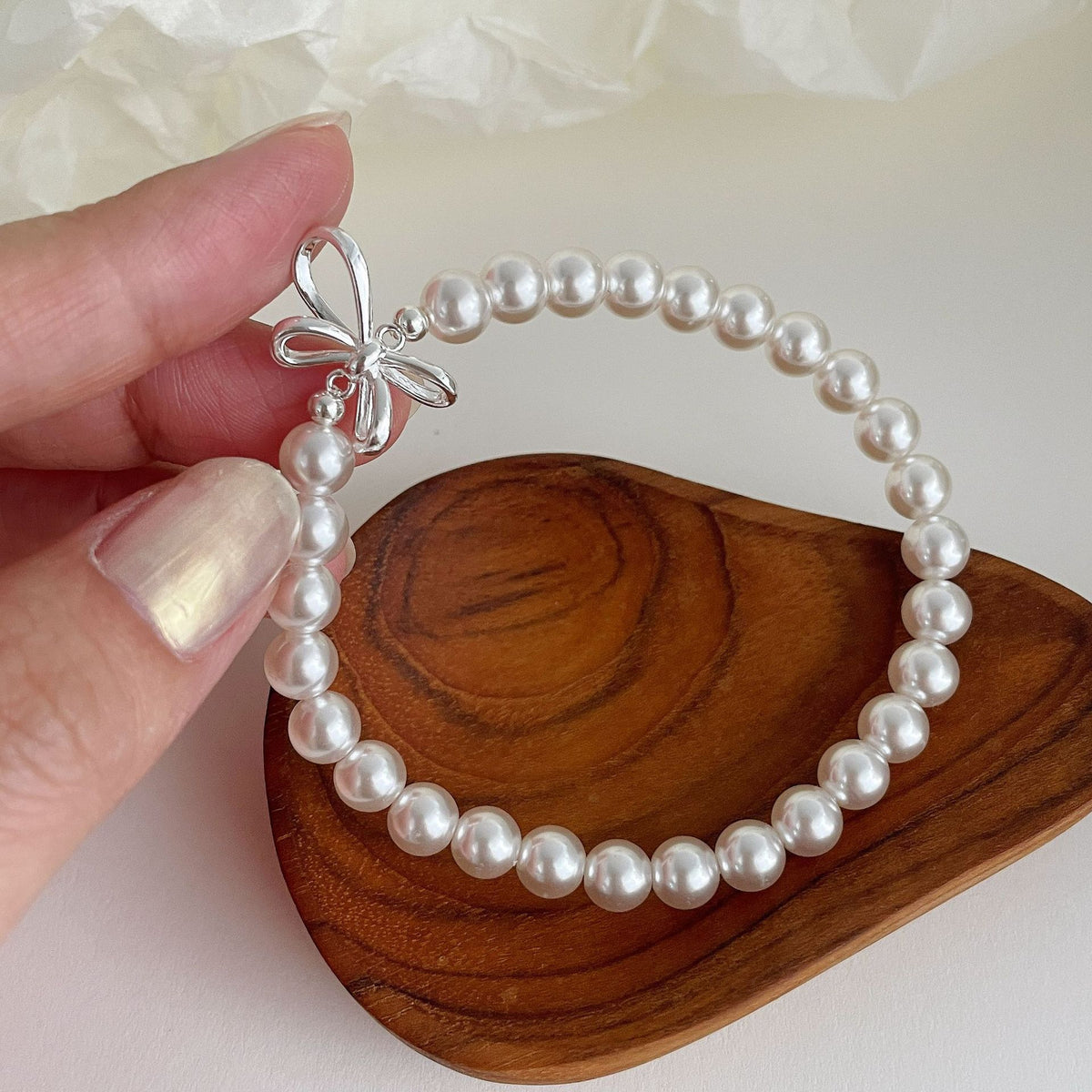 925 sterling silver pearl bracelet