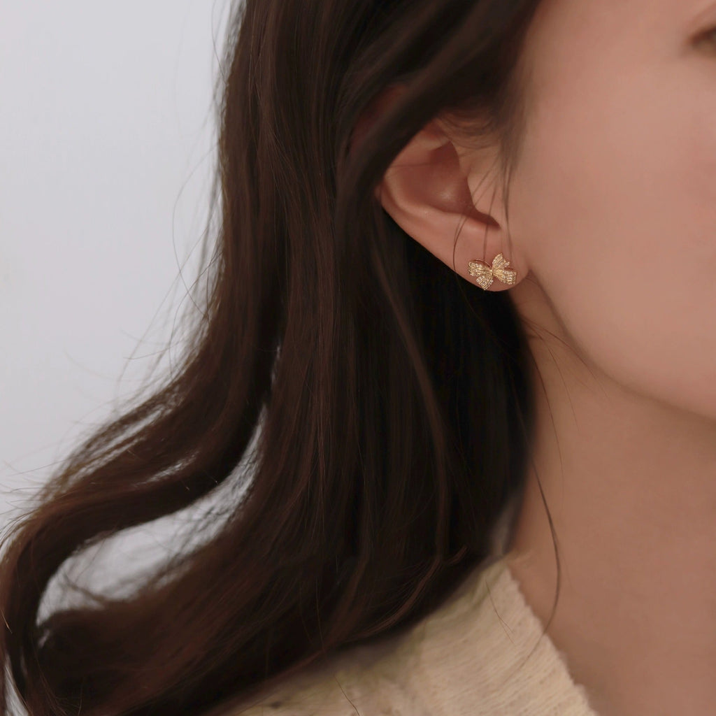 925 sterling silver butterfly earrings - golden