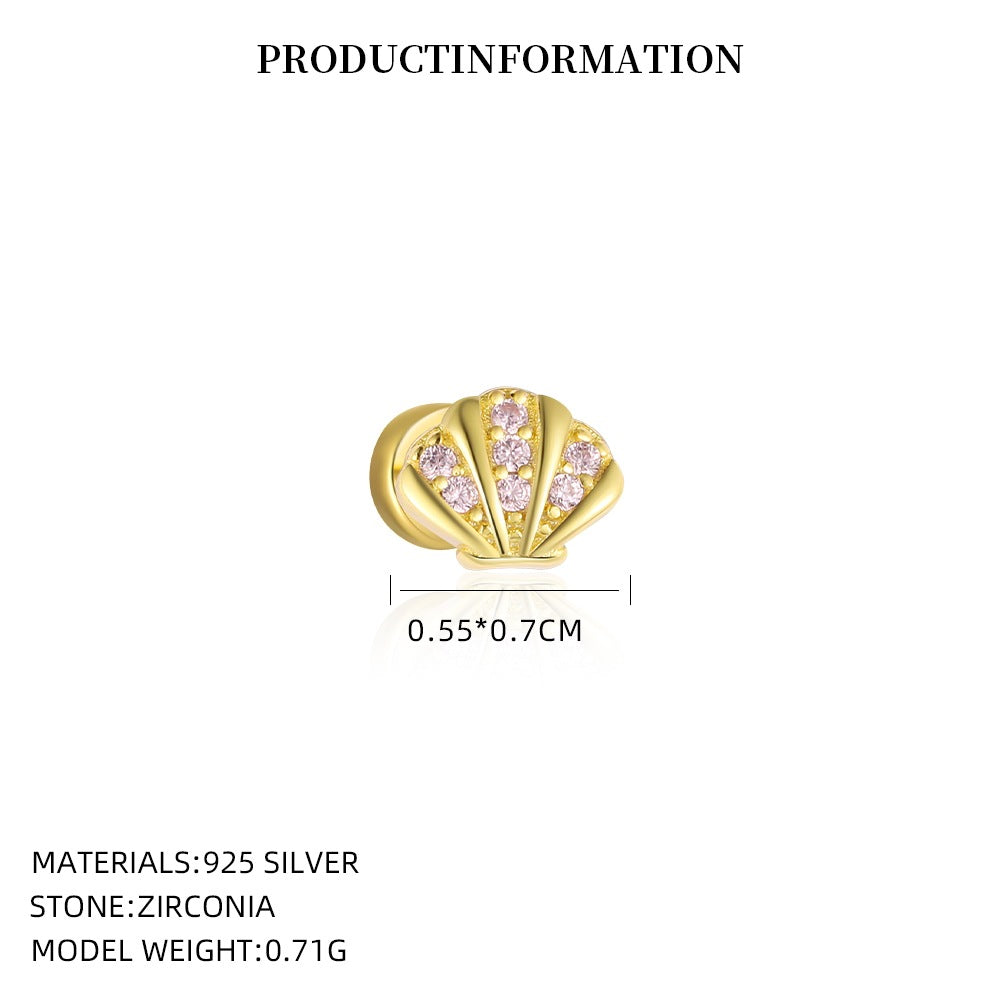 S925 Sterling Silver Zircon Stud Earrings