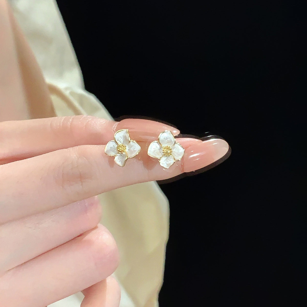 925 sterling silver flower earrings