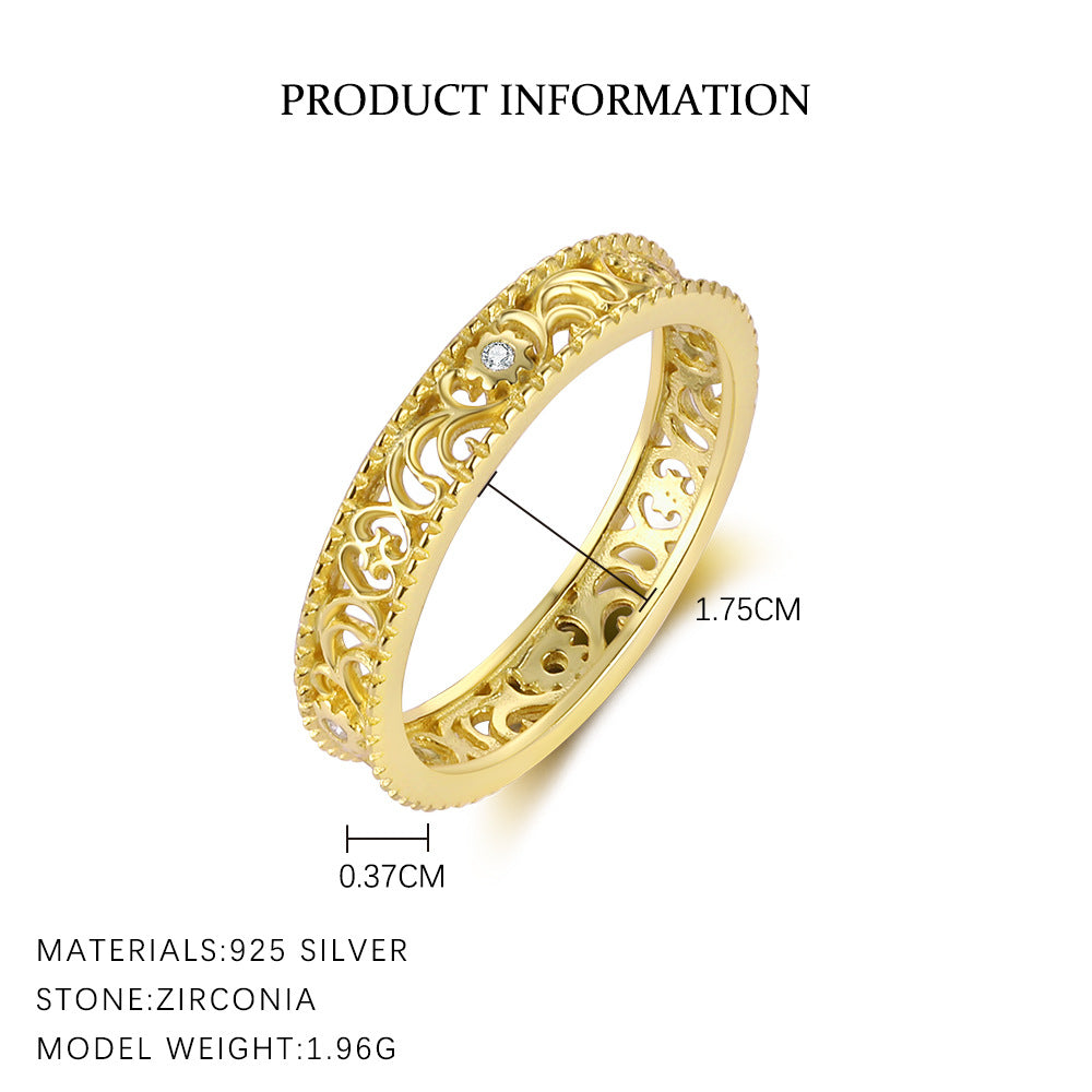 S925 Sterling Silver Ring Set with Zirconia