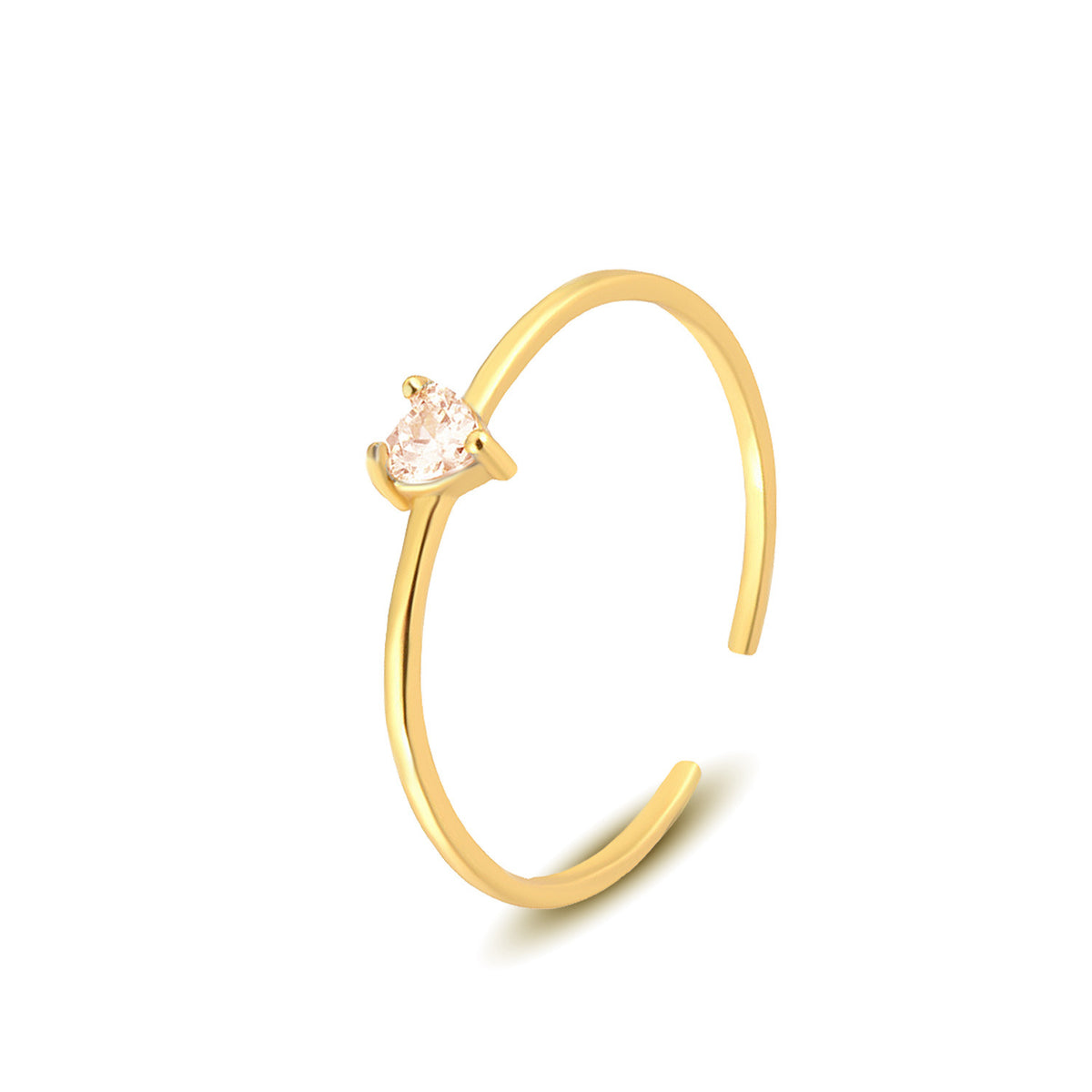S925 Sterling Silver Heart-Shaped Colorful Zircon Ring