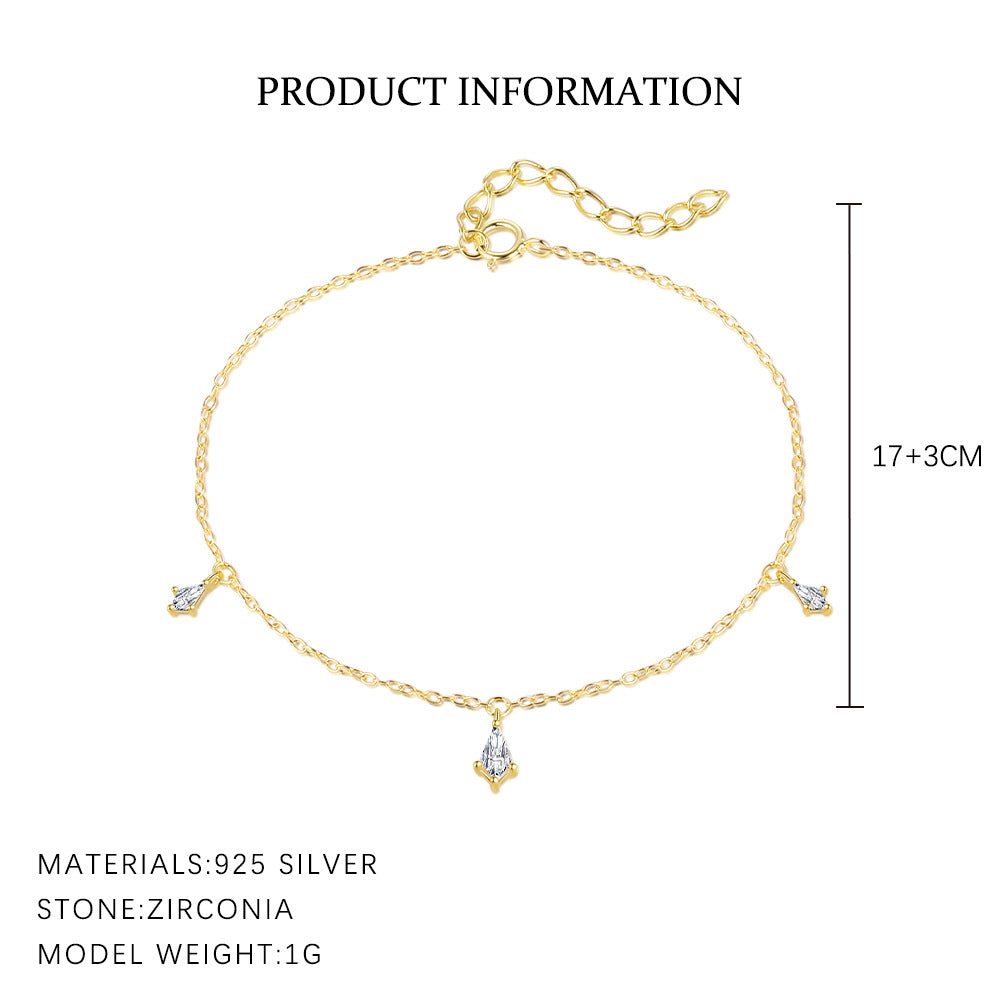 S925 Sterling Silver Bracelet with Zirconia