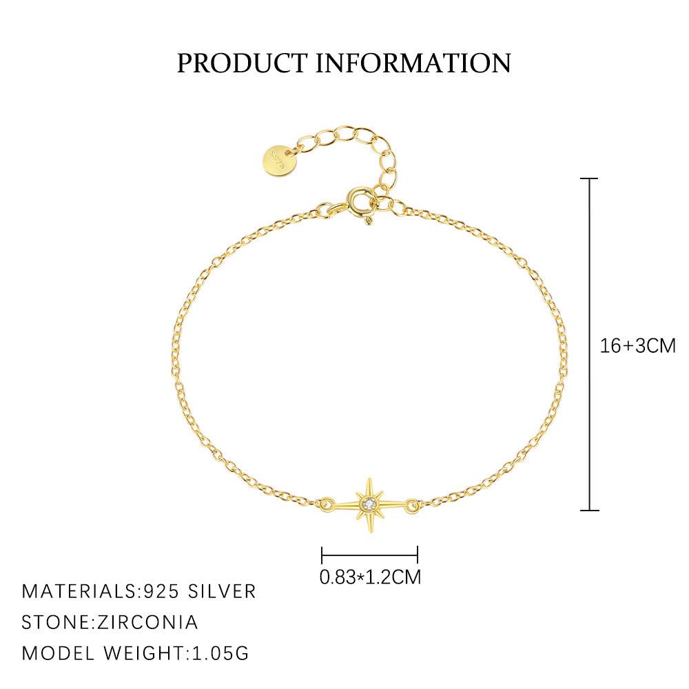 S925 Sterling Silver Bracelet Set with Zirconia