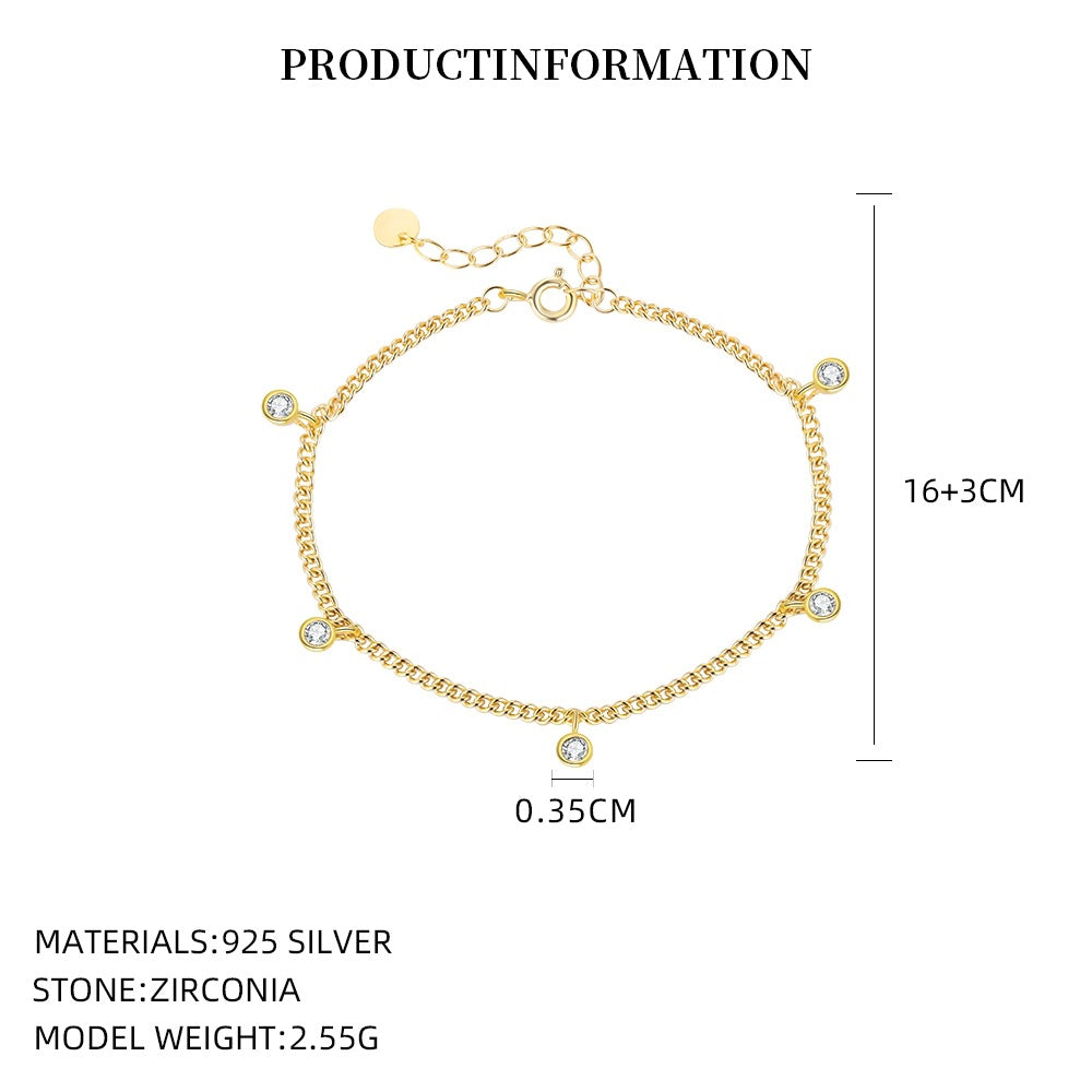 S925 Sterling Silver Bracelet Set with Sparkling Zirconia
