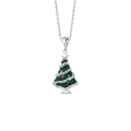 925 Sterling Silver Colorful Zircon Christmas Tree Necklace and Earring Set