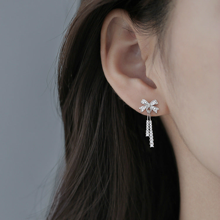 925 sterling silver bow earrings