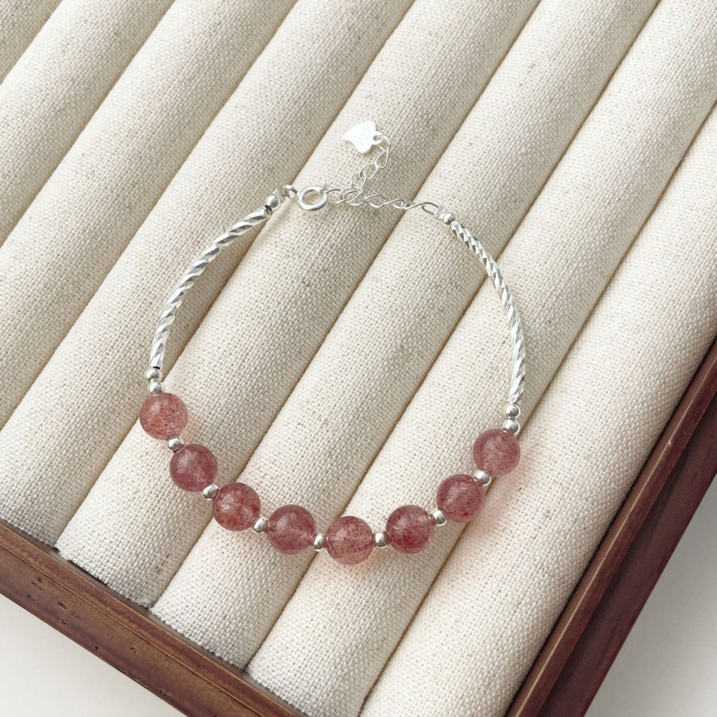 925 sterling silver strawberry crystal bracelet