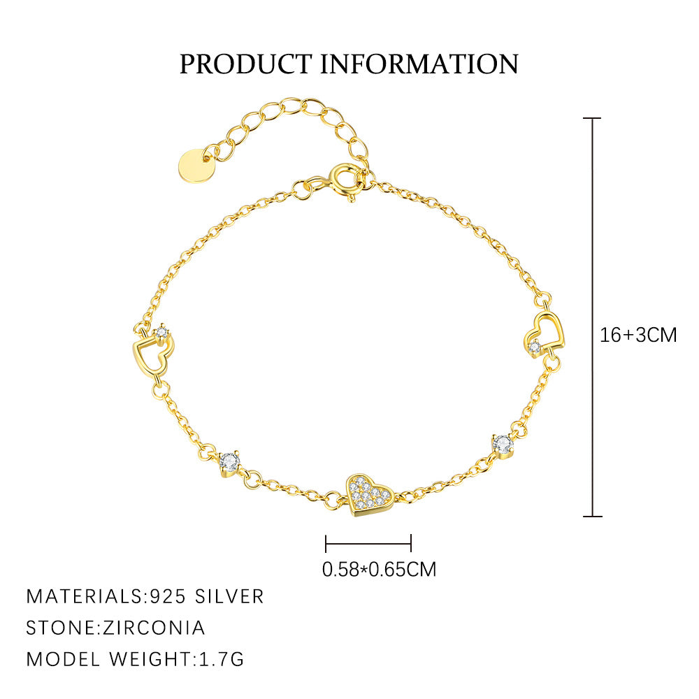 S925 Sterling Silver and Zircon Bracelet