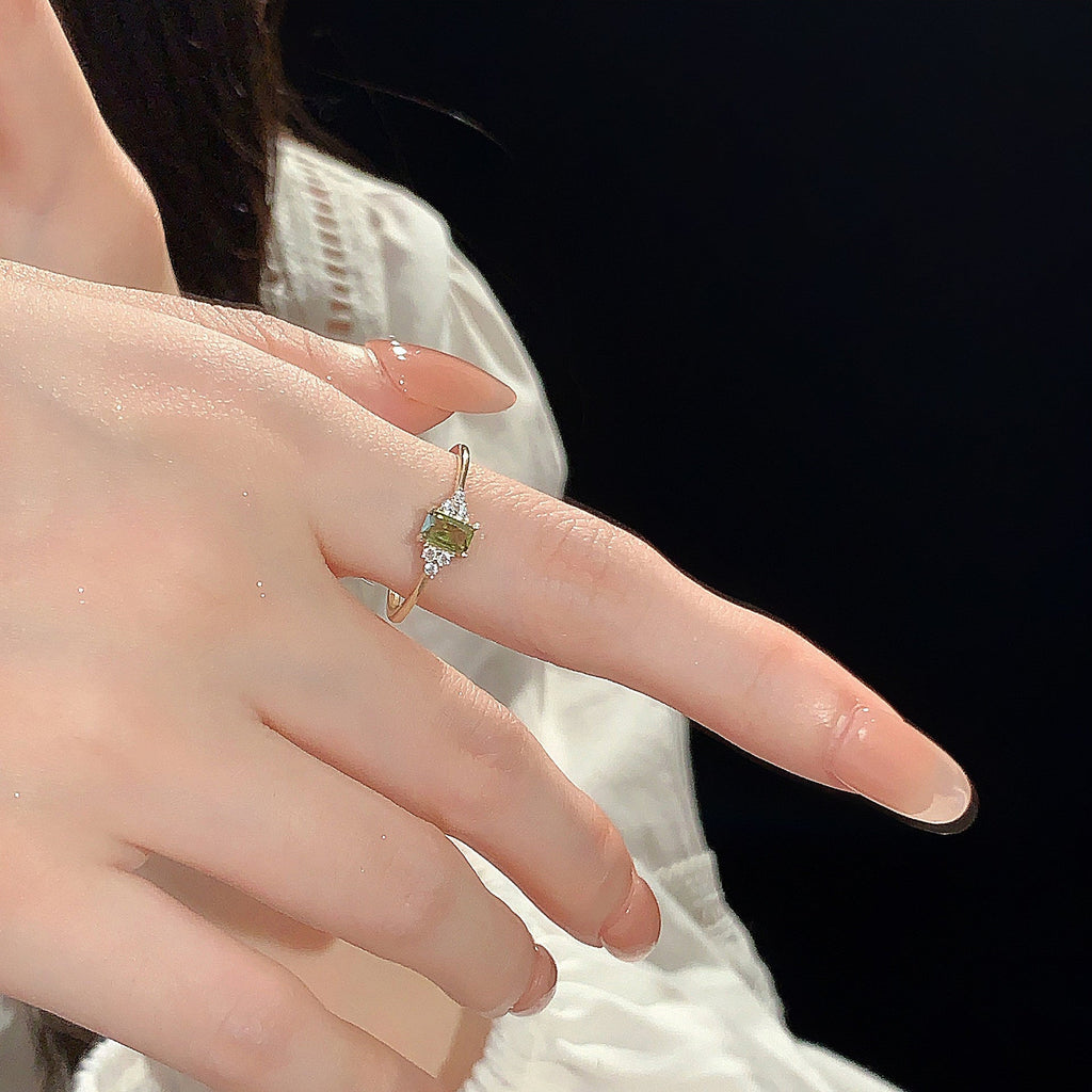 S925 sterling silver ring - golden