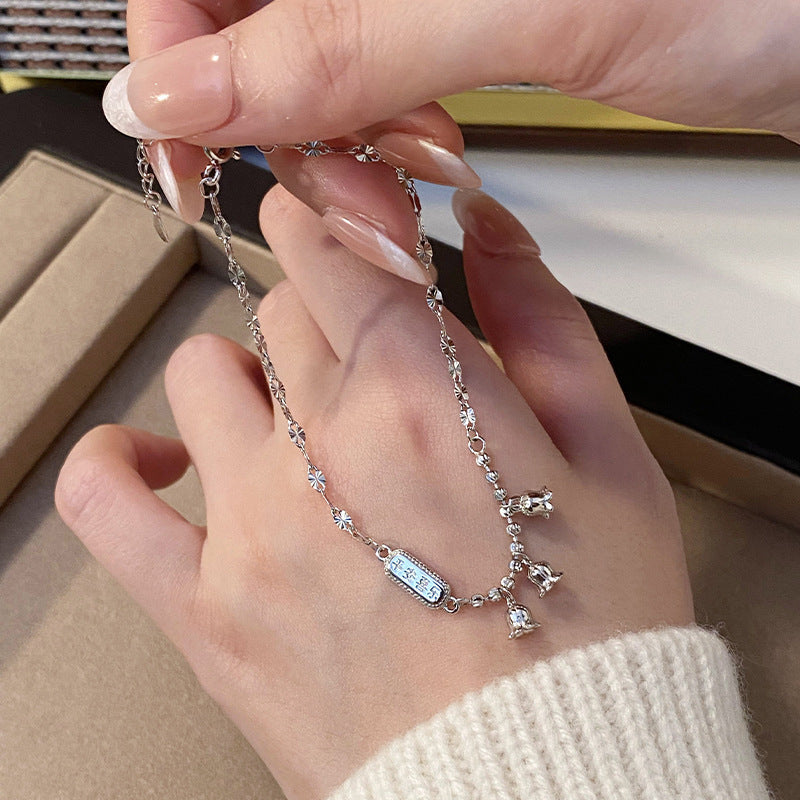 S925 Silver Snowflake Chain Bracelet - Silver