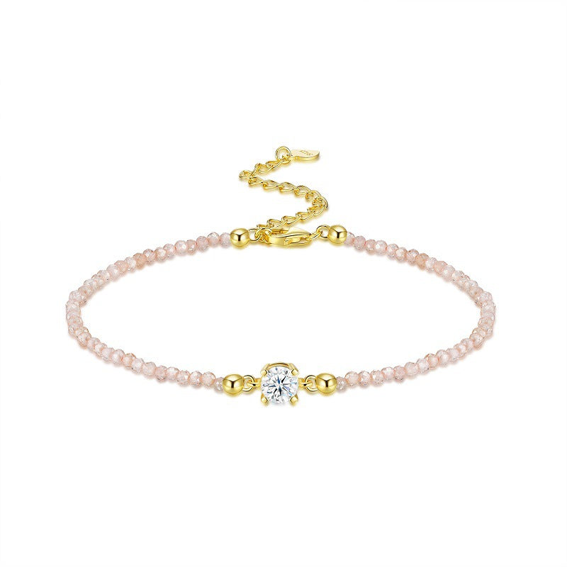 S925 Silver Gold-Plated Moissanite Bracelet (Non-Fading)