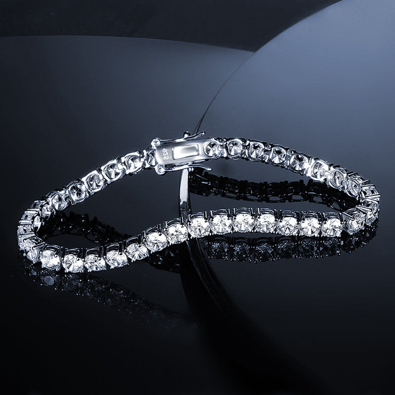925 Sterling Silver Moissanite 2mm Full Set Tennis Bracelet