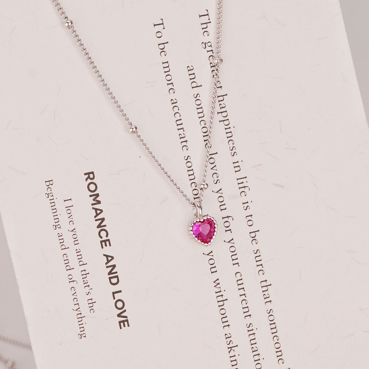 925 sterling silver heart pendant necklace - silvery