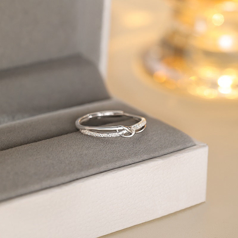 925 sterling silver open-end ring - silvery