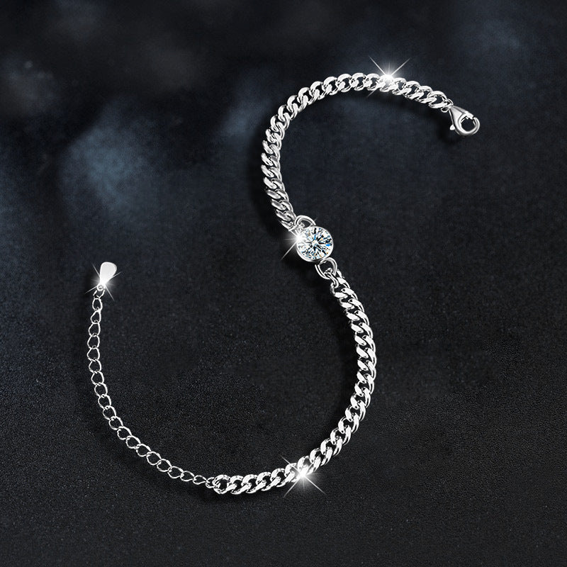 S925 Sterling Silver Moissanite Bubble Bracelet