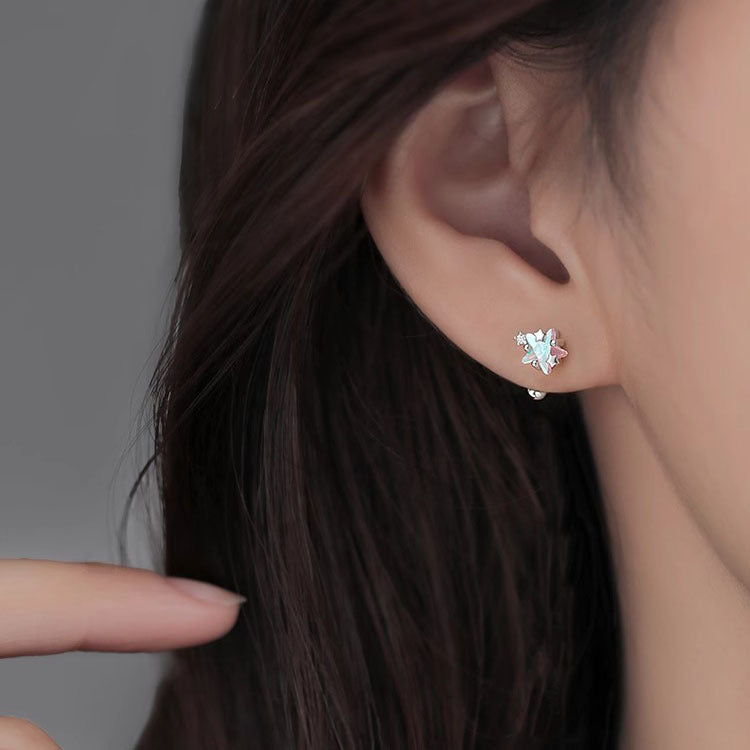 999 Silver Star shaped Earrings - Silvery