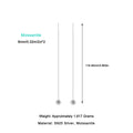 S925 Sterling Silver Moissanite Long Threader Earrings