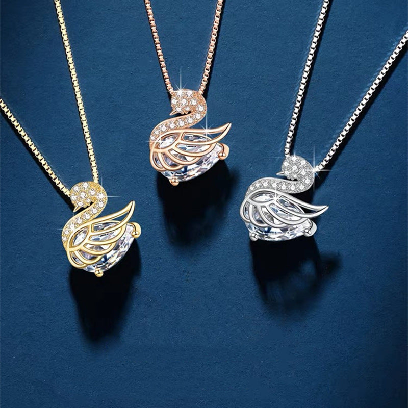 925 sterling silver swan necklace
