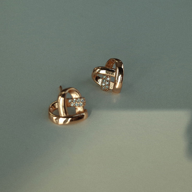 S925 sterling silver heart earrings