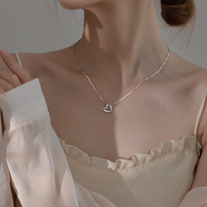 925 sterling silver heart-shaped necklace