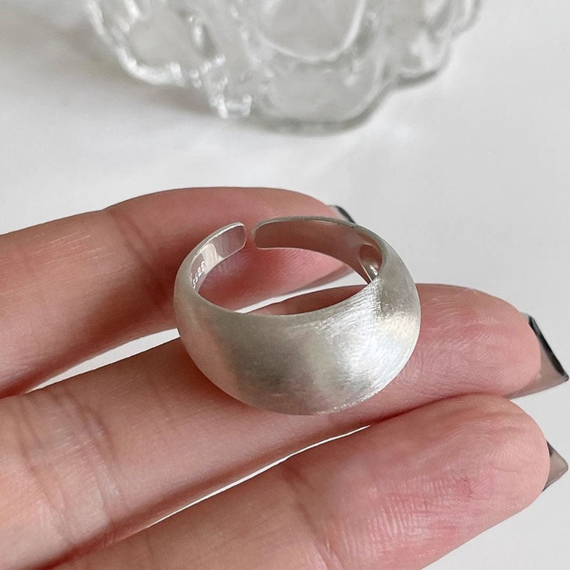 925 sterling silver open-end ring - silvery