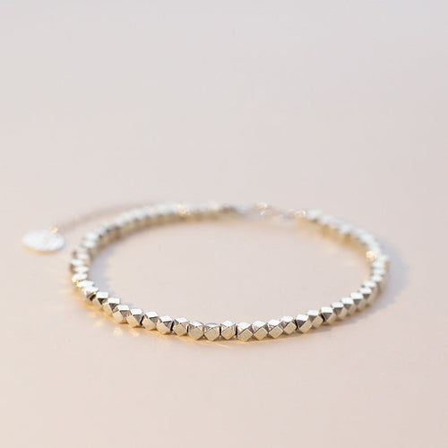 925 sterling silver broken silver bracelet - silvery