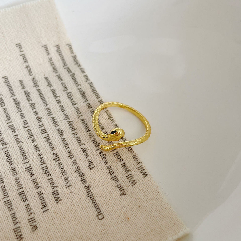 S925 sterling silver snake shaped ring