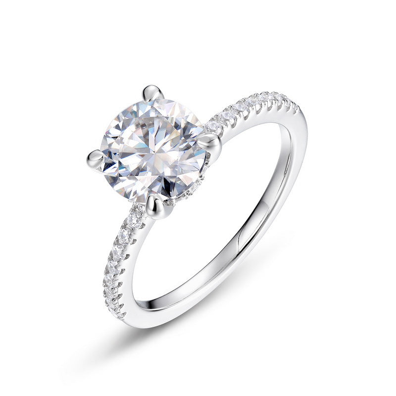 S925 Silver D-Color Brilliant Moissanite Ring