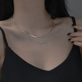 S925 sterling silver double-layer snake bone chain necklace