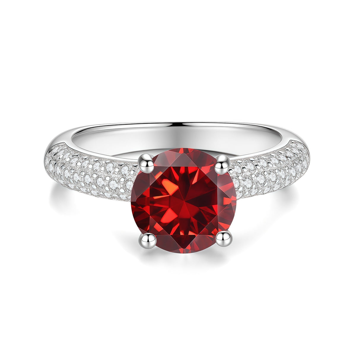 S925 Silver "Half-and-Half" Colored Moissanite Ring