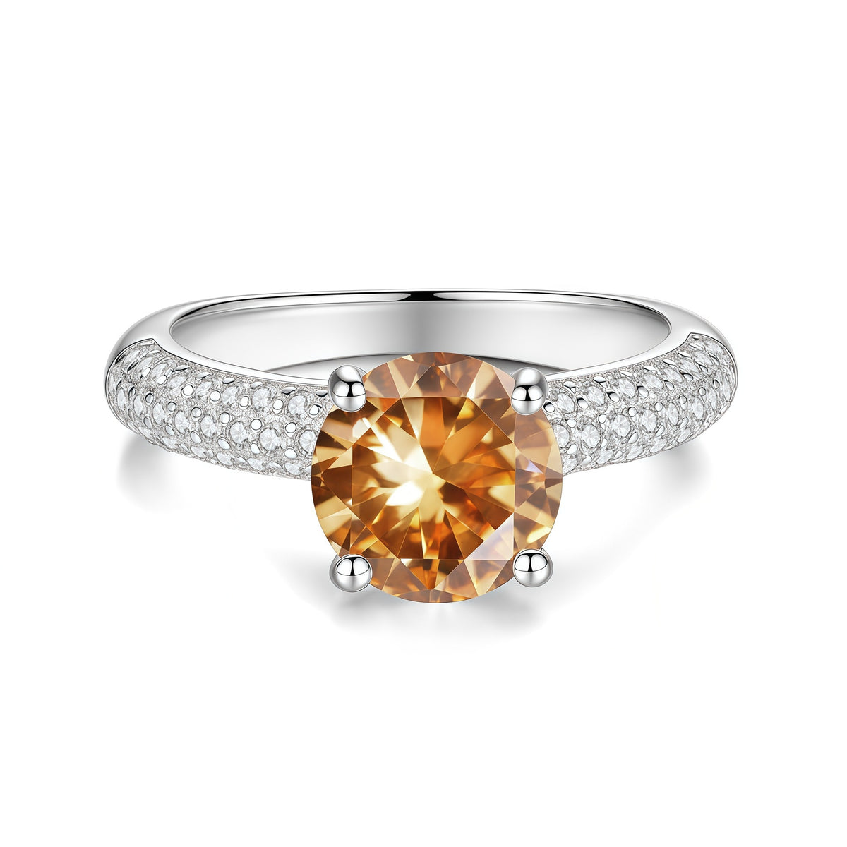 S925 Silver "Half-and-Half" Colored Moissanite Ring