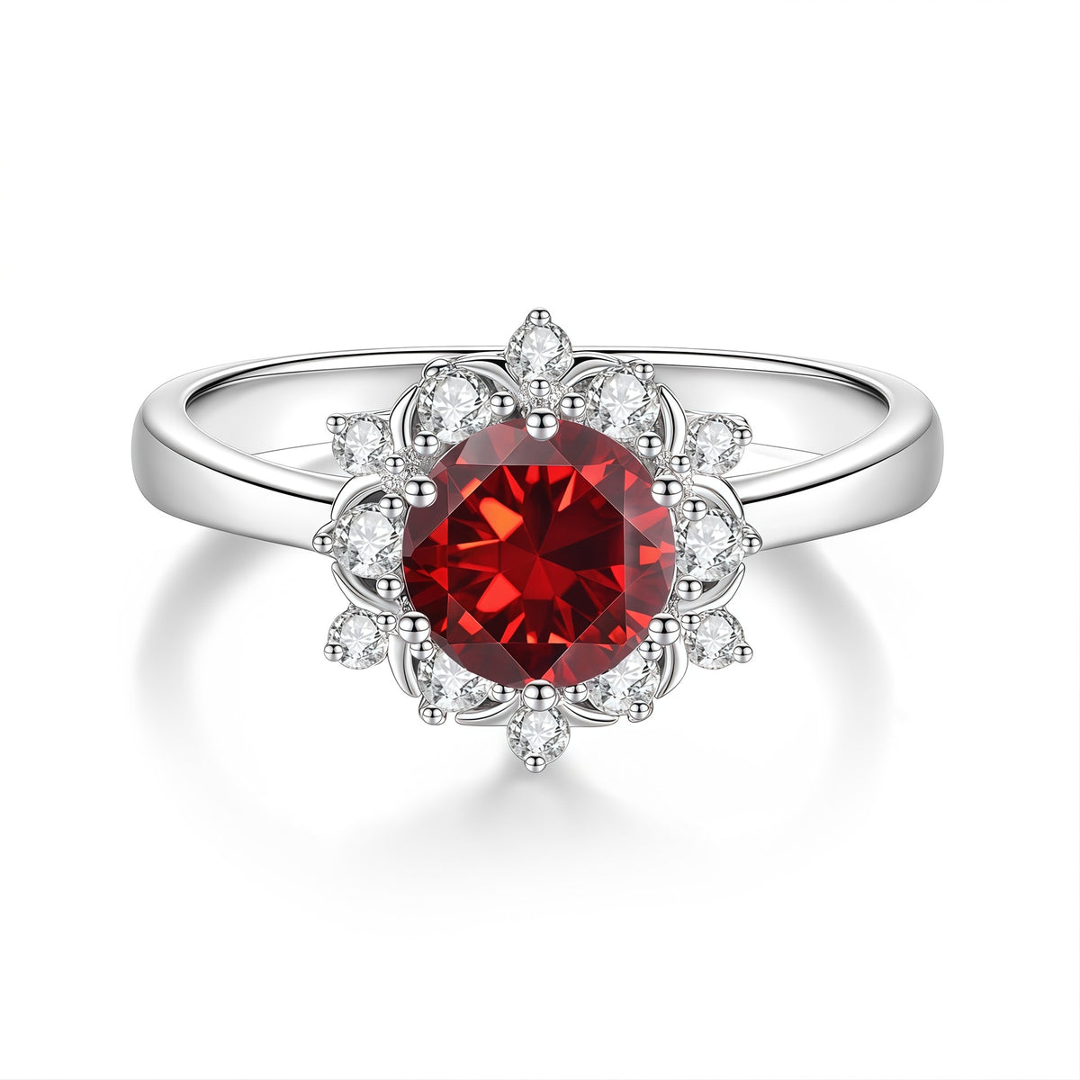 S925 Silver Ring with Colored Moissanite