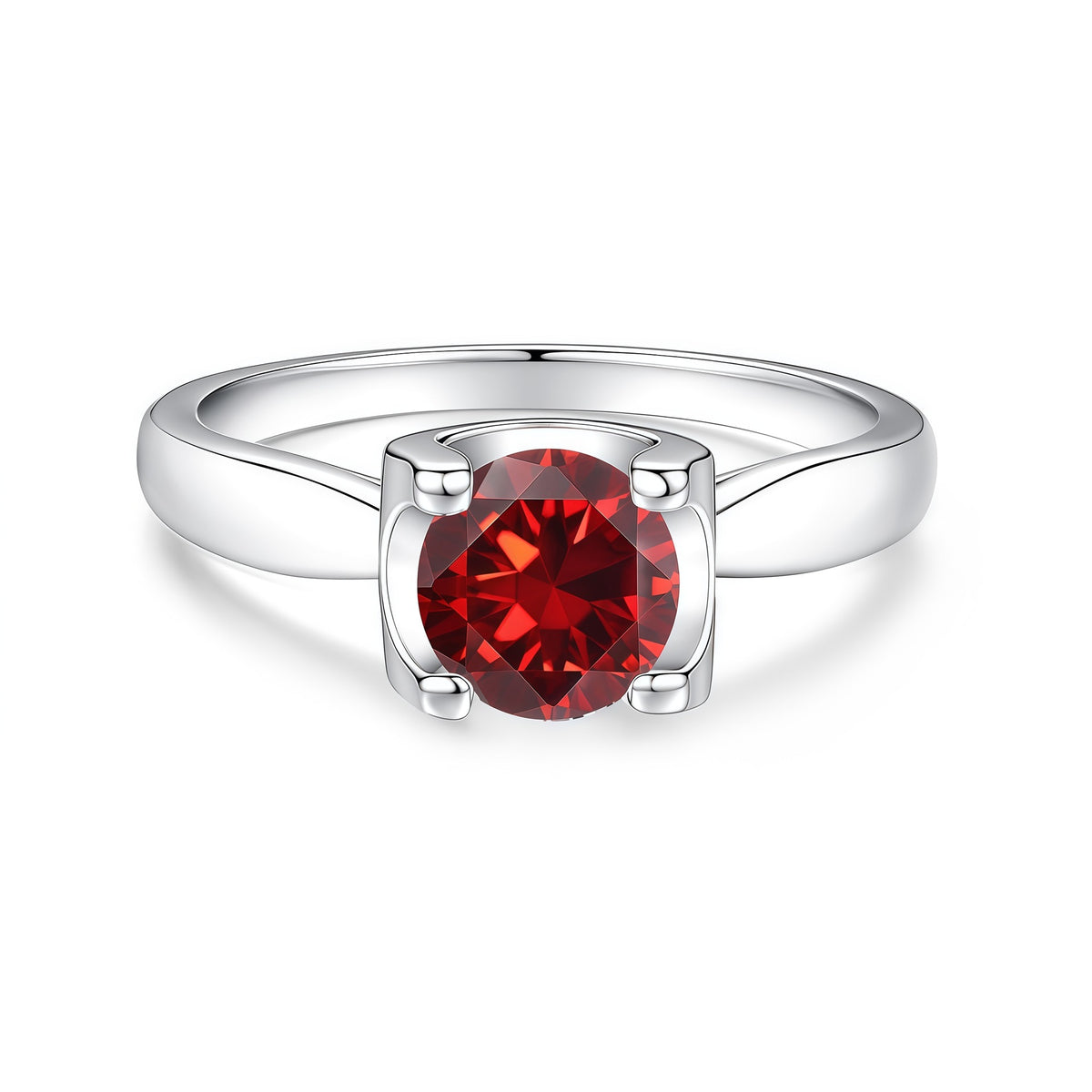 S925 Sterling Silver "Bull's Head" Setting Ring with Colorful Moissanite