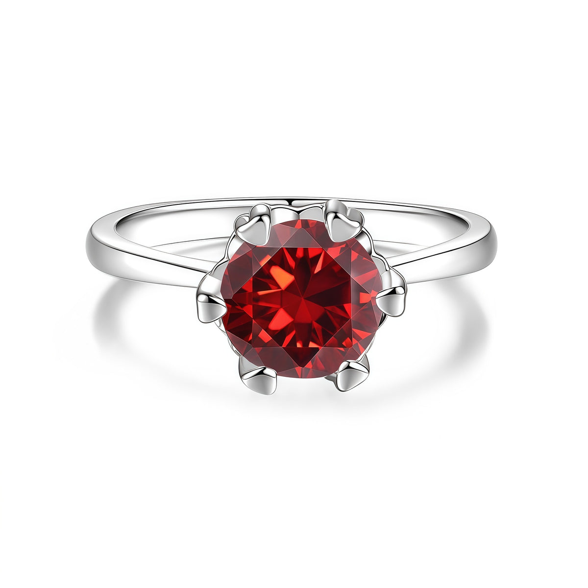 S925 Sterling Silver Six-Prong Moissanite Ring