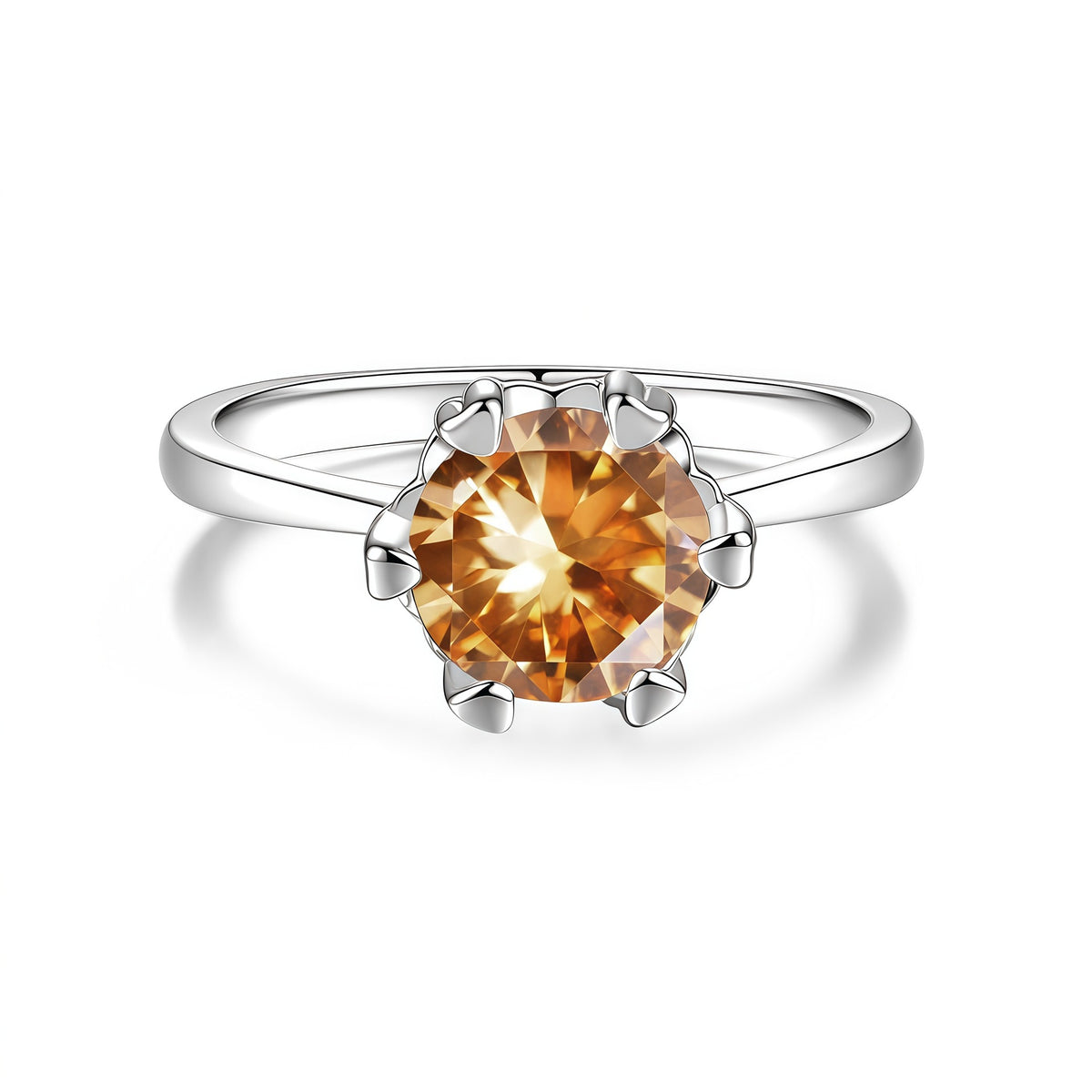 S925 Sterling Silver Six-Prong Moissanite Ring