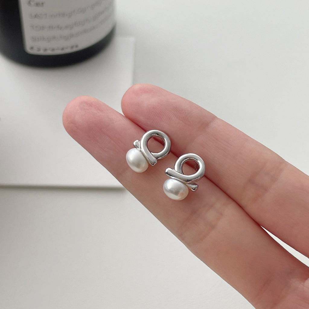 925 sterling silver freshwater pearl earrings