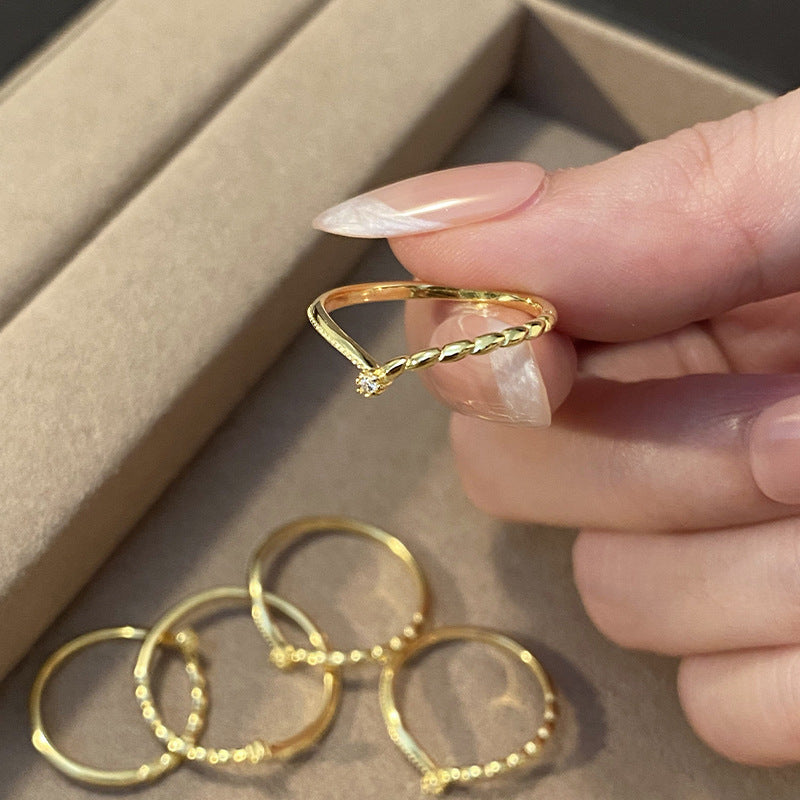 S925 sterling silver ring - golden
