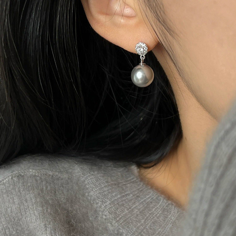 S925 sterling silver pearl earrings