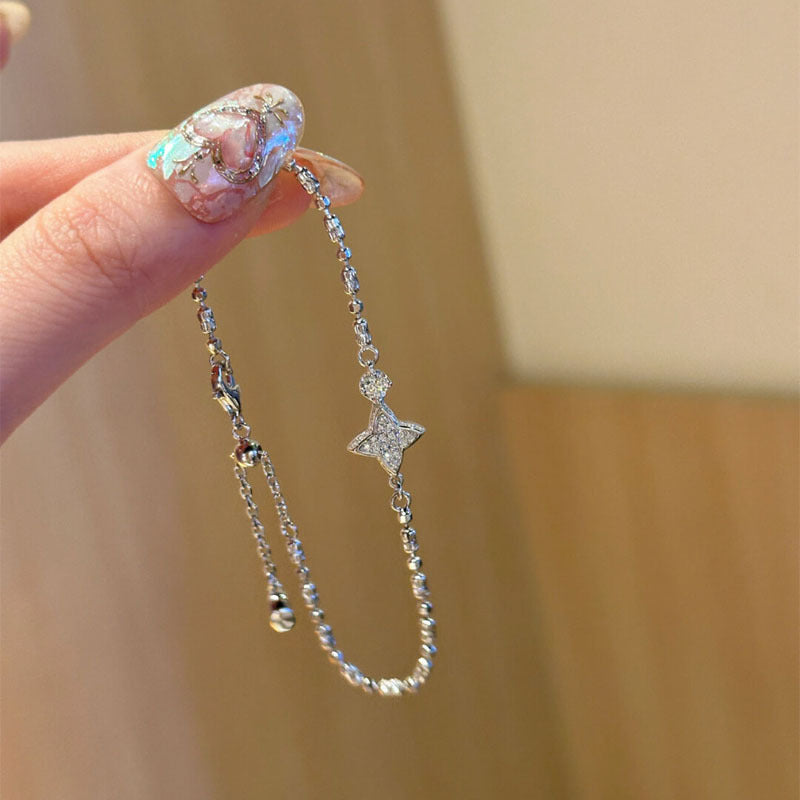 925 sterling silver sparkling zirconium bracelet - silvery