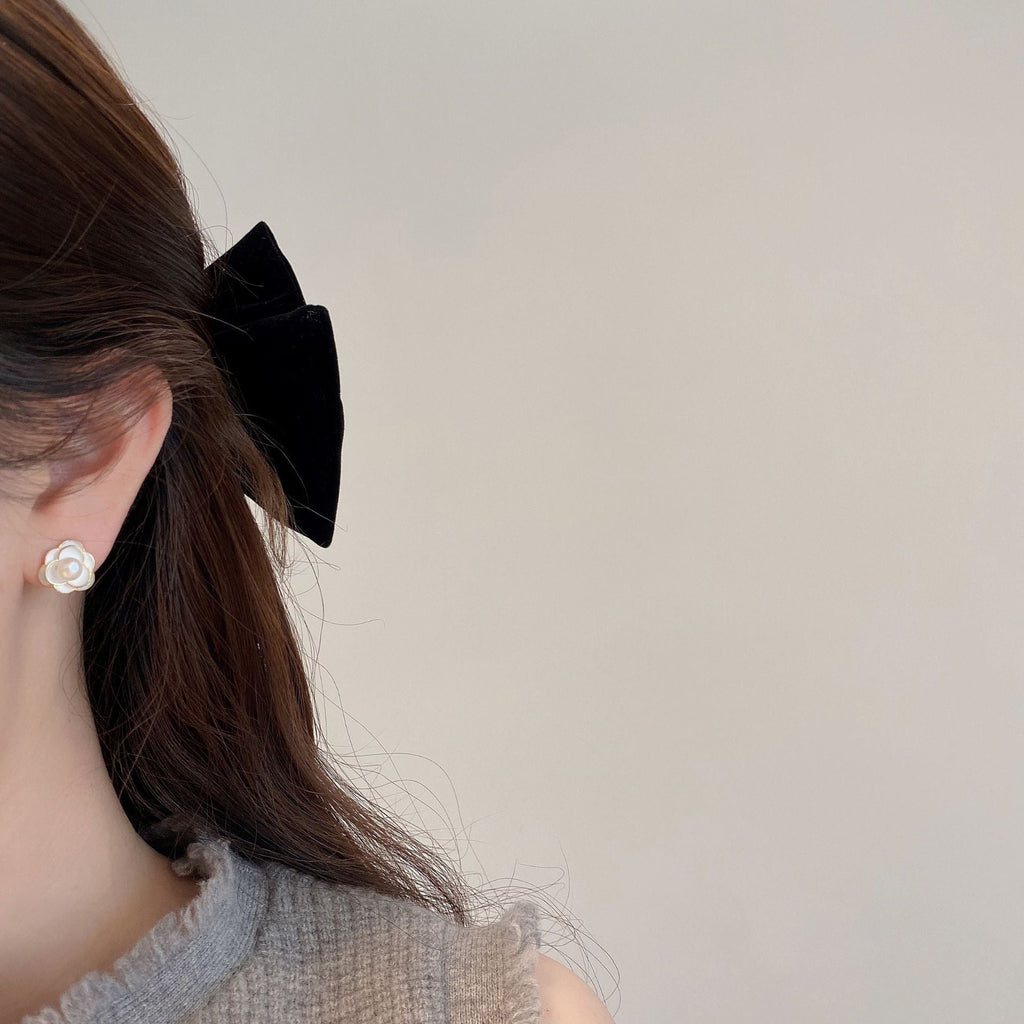 S925 Silver Flower Earrings - Golden